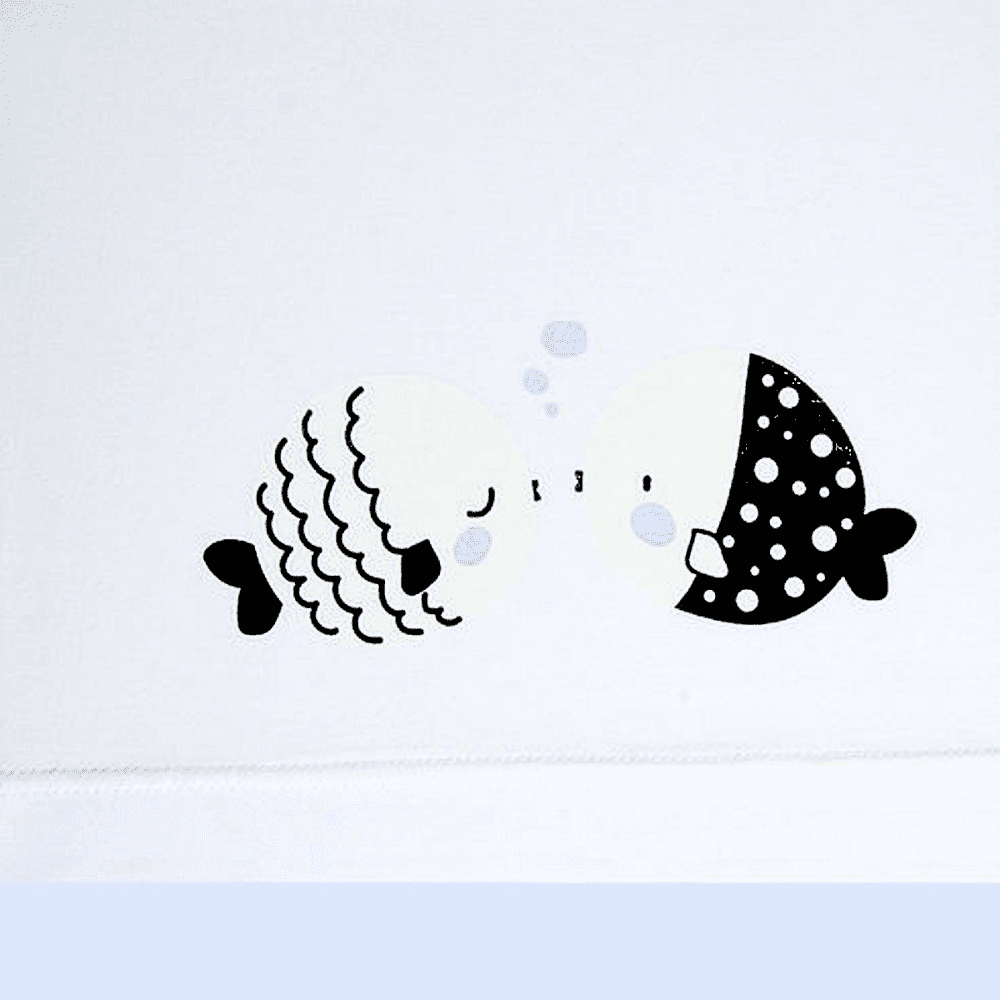 Baby Sheet Bubbles Sky Blue 50 — Sonpetit