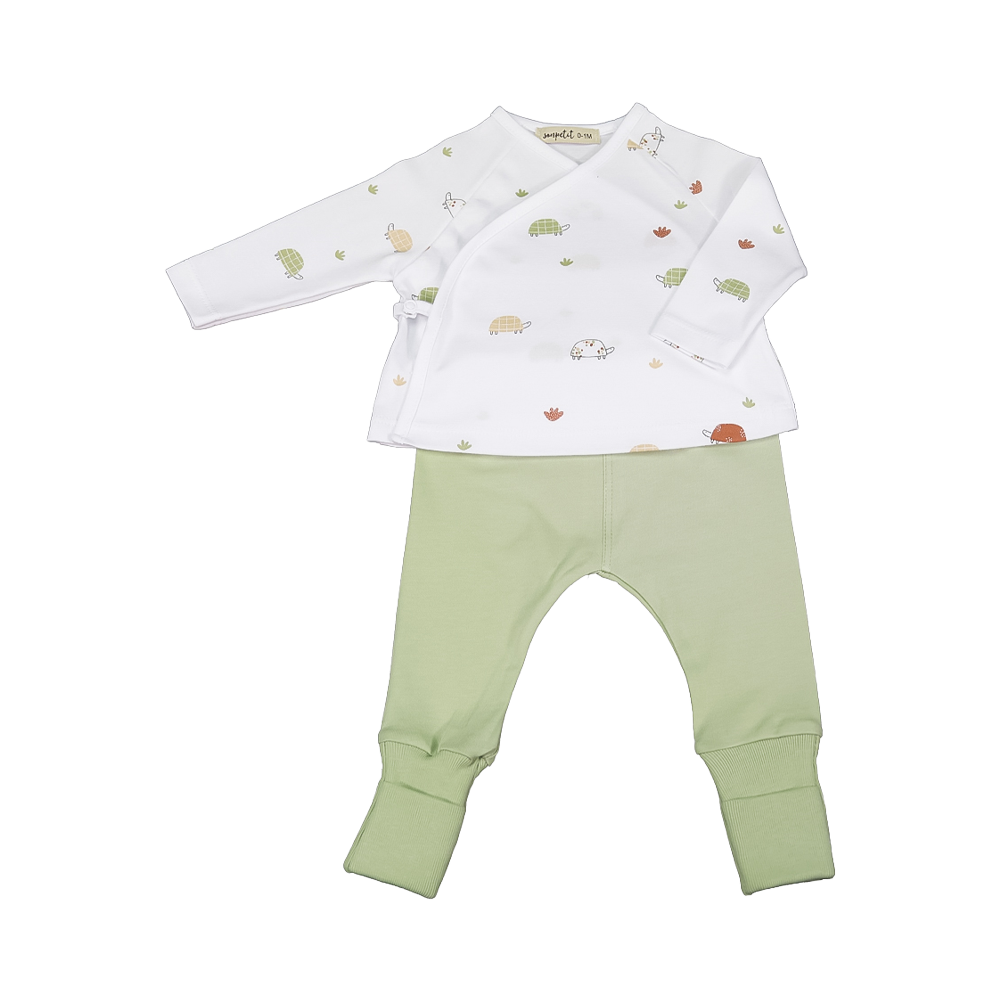 Brassière + pantalon à pieds Tortugas Verdes — Sonpetit