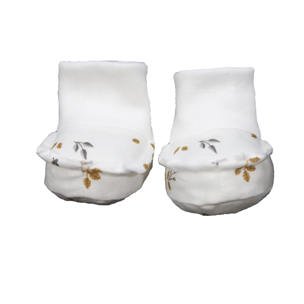 Booties ng Sanggol Hojas Organikong Cotton — Sonpetit