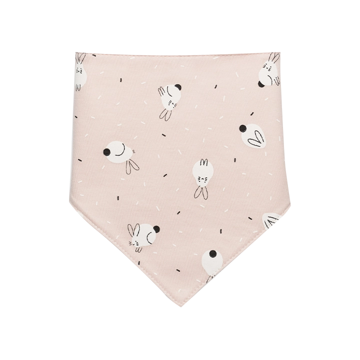 Bandana Bib Rabbit Pink — Sonpetit