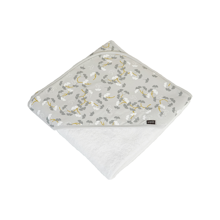 앞치마형 아기 후드 목욕 타월 Ginko Gris — Sonpetit