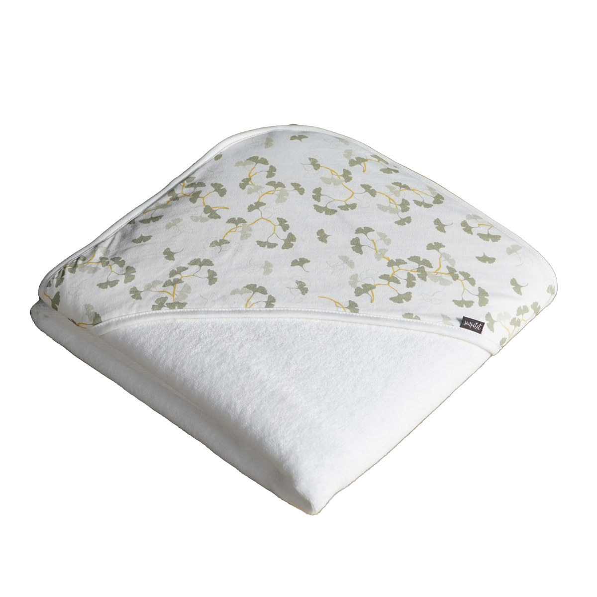 앞치마형 아기 후드 목욕 타월 Ginko Verde — Sonpetit